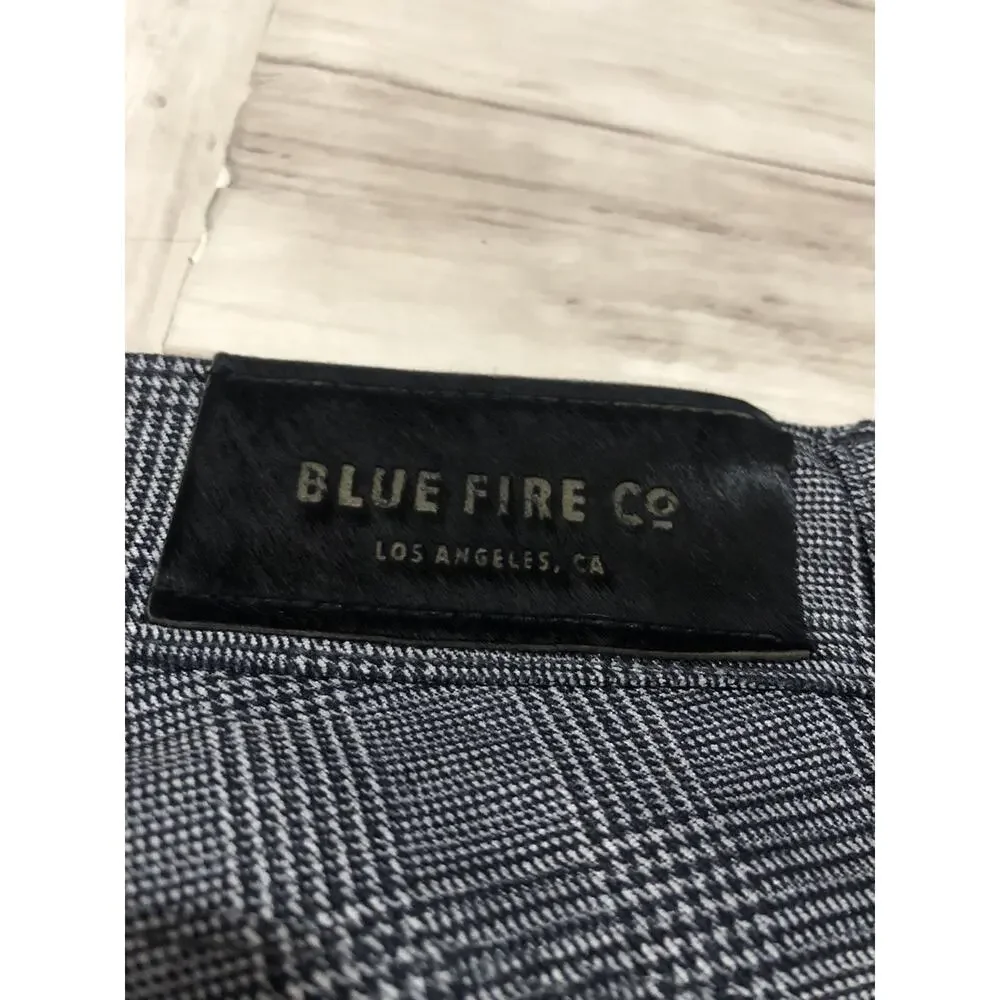 Blue Fire Co Pants Mens 27x30 Plaid Business Chino Gray Career Stretch N69